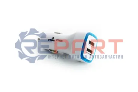 Зарядний пристрій від прикур. 12Atelie 2USB 2.1А, прямокут. білий, Євро 12 Atelie 951805 Купити в Україні
