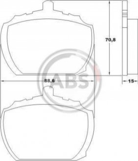 Гальмівні колодки, дискове гальмо (набір) A.B.S. 36102 (фото 1)