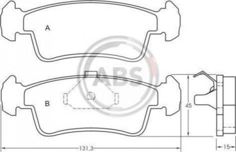 Тормозные колодки, дисковый тормоз.) A.B.S. 36654 (фото 1)