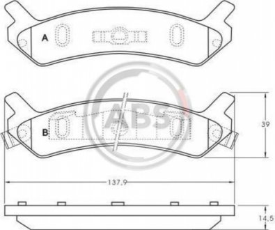 Тормозные колодки, дисковый тормоз.) A.B.S. 36754