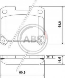 Тормозные колодки, дисковый тормоз.) A.B.S. 36936