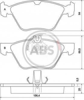 Тормозные колодки, дисковый тормоз.) A.B.S. 36943