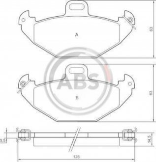 Тормозные колодки, дисковый тормоз.) - A.B.S. (7701205491) A.B.S. 37051 (фото 1)