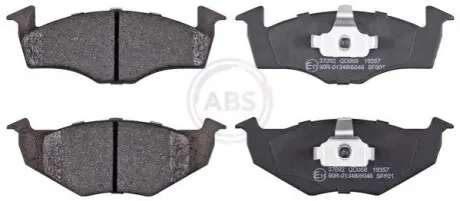 Колодки гальмівні (передні) Seat Cordoba/Ibiza II 93-02/VW Golf III 91-99/Polo 95-02 A.B.S. 37092 Купити в Україні
