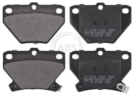 Фото Колодки гальмівні (задні) Toyota Corolla 01-08/Camry 82-86/Yaris/Celica 99-05 (Akebono) A.B.S. (37136) зображення 1