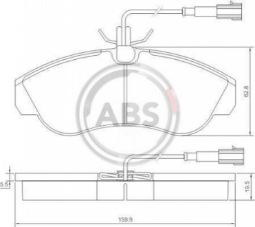 Тормозные колодки дисковые с датчиком A.B.S. 37171 (фото 1)