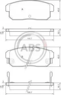 Тормозные колодки, дисковый тормоз.) A.B.S. 37473 Купить в Украине