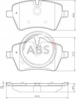 Тормозные колодки, дисковый тормоз.) A.B.S. 37535 (фото 1)