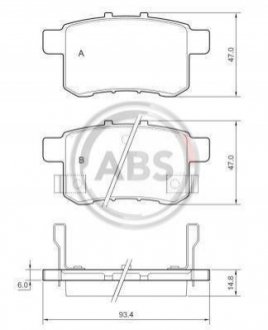 Тормозные колодки, дисковый тормоз.) A.B.S. 37756 (фото 1)