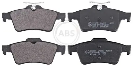 Комплект гальмівних колодок (задніх) Citroen C5/Ford C-Max 07-/Focus/Connect 04-13/Renault Laguna 07-15/Volvo A.B.S. 37869 Купити в Україні