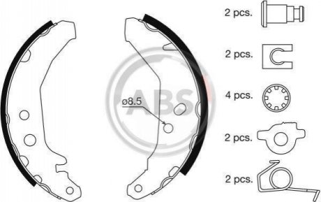 Гальмівні колодки зад. Fiesta (93-97) A.B.S. 8855