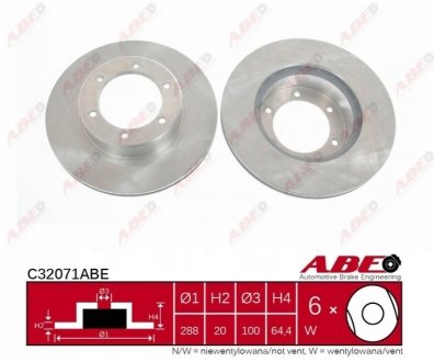 Диск тормозной ABE C32071ABE