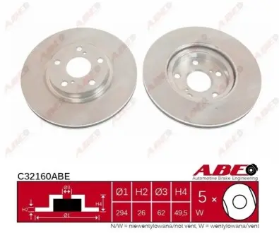 Диск тормозной ABE C32160ABE Купить в Украине