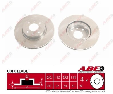 Диск тормозной ABE C3F011ABE