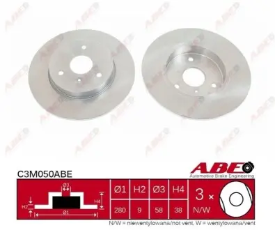 Диск тормозной ABE C3M050ABE Купить в Украине