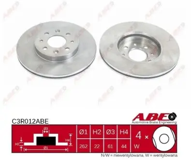 Диск тормозной ABE C3R012ABE Купить в Украине