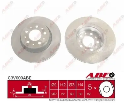Диск тормозной ABE C3V009ABE Купить в Украине