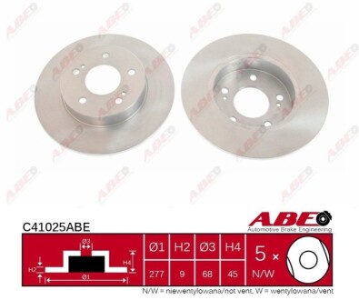 Диск тормозной ABE C41025ABE