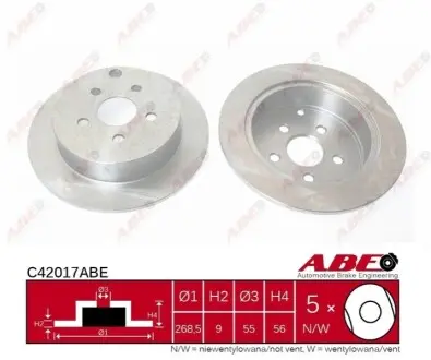 Фото Гальмівний диск ABE (C42017ABE) зображення 1