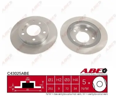 Диск тормозной ABE C43025ABE