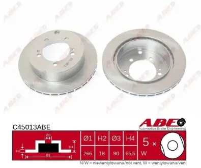Диск гальмівний задн Лів/Прав MITSUBISHI SIGMA 3.0 12.90-07.96 ABE C45013ABE