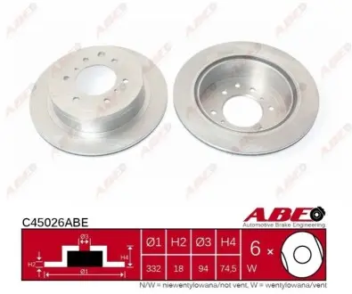 Диск тормозной ABE C45026ABE Купить в Украине