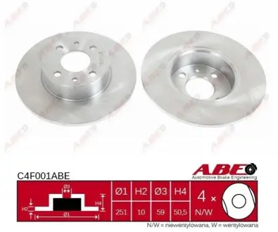 Диск тормозной ABE C4F001ABE Купить в Украине