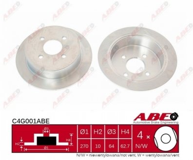 Диск тормозной ABE C4G001ABE (фото 1)