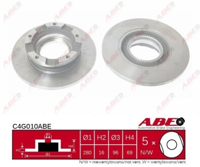 Диск тормозной ABE C4G010ABE (фото 1)