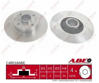 Диск тормозной ABE C4R018ABE Купить в Украине