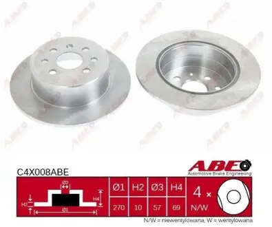 Фото 1 — Гальмівний диск ABE (C4X008ABE) Фото Гальмівний диск ABE (C4X008ABE) зображення 1