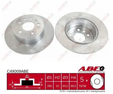 Фото Гальмівний диск ABE (C4X009ABE) зображення 1