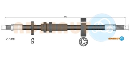 FIAT Шланг гальмівний пердній. ALFA 33 -90 ADRIAUTO 01.1218 (фото 1)