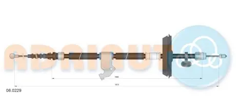 Фото 1 — Трос стоянкового гальма ADRIAUTO (060229) Фото Трос стоянкового гальма ADRIAUTO (060229) зображення 1
