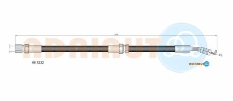 Шланг тормозов. задн. лев. (диск. тормозов) DAEWOO NUBIRA -02 ADRIAUTO 06.1222 (фото 1)