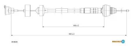 Трос стояночного гальма (895мм/895мм) CITROEN BERLINGO PEUGEOT PARTNER, PARTNER ORIGIN 1.4-2.0D 05.96-12.15 ADRIAUTO 07.0172 Купити в Україні
