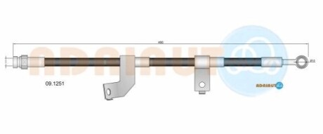 KIA тормозной шланг передн.прав.Carnival 06- ADRIAUTO 09.1251