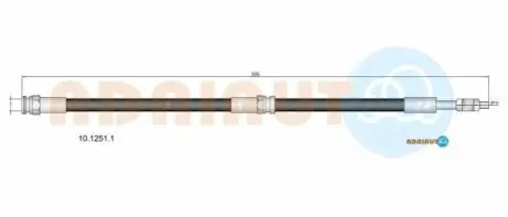 Фото Шланг тормоз. прав. Santa Fe 01- ADRIAUTO (10.1251.1) изображение 1