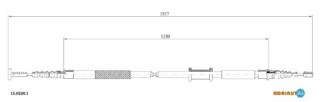 FIAT трос ручного тормоза задн. лев. ADRIAUTO 11.0220.1 (фото 1)