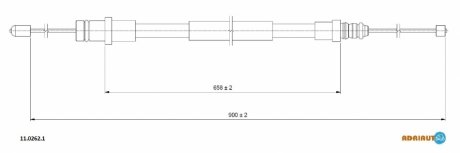 FIAT Трос ручного тормоза Scudo,Jumpy,Expert 1.9/2.0D ADRIAUTO 11.0262.1
