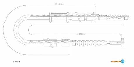 FIAT Трос ручного тормоза Palio 96-, Albea ADRIAUTO 11.0265.1 (фото 1)
