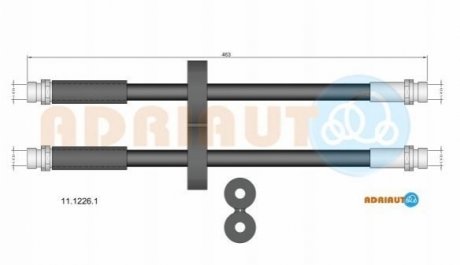 FIAT Шланг тормозной задний Doblo 01- ADRIAUTO 11.1226.1 (фото 1)
