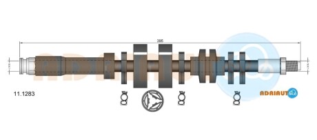 FIAT шланг гальмівний передн. лів.Punto -99 ADRIAUTO 11.1283 (фото 1)