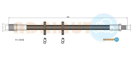 Фото 1 — FIAT шланг гальмівний передн.Iveco Daily I ADRIAUTO (11.1315) Фото FIAT шланг гальмівний передн.Iveco Daily I ADRIAUTO (11.1315) зображення 1