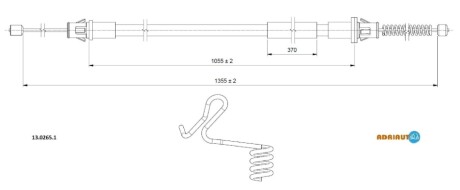 Трос тормозной Ford Transit 2006 - (1494890, 4519419, 1C152A635AD) ADRIAUTO 1302651