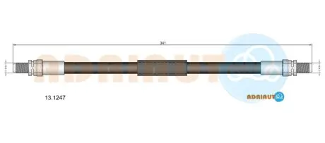 FORD Шланг тормозной задний. Fiesta 91-95 (+ABS) ADRIAUTO 13.1247 Купить в Украине