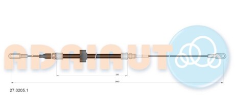 Тросик стояночного тормоза ADRIAUTO 27.0205.1 (фото 1)