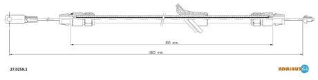DB Трос ручного тормоза 1805/306mm Sprinter 06- ADRIAUTO 2702591 Купить в Украине