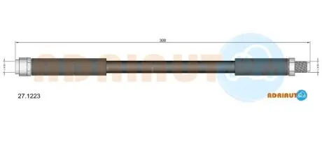 DB шланг гальмівний передн. A168 - 01 W210 4-matic ADRIAUTO 27.1223 Купити в Україні