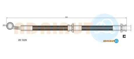 NISSAN Шланг тормозной передний Sunny -91 ADRIAUTO 28.1229 Купить в Украине